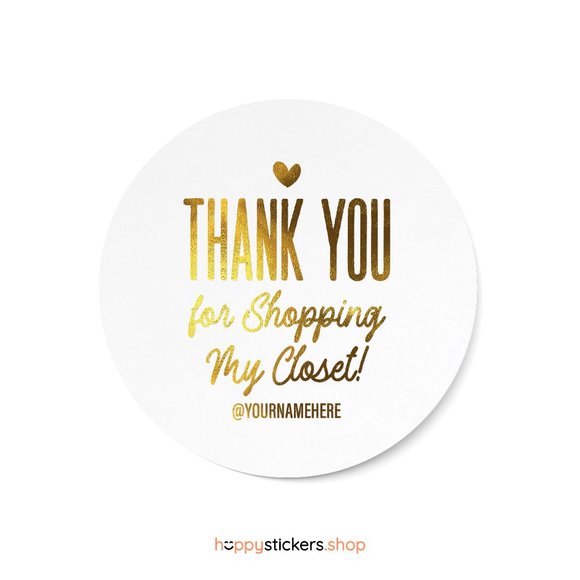 Thank You For Shopping My Closet! Stickers & Labels with your custom name - Picture 3 of 16